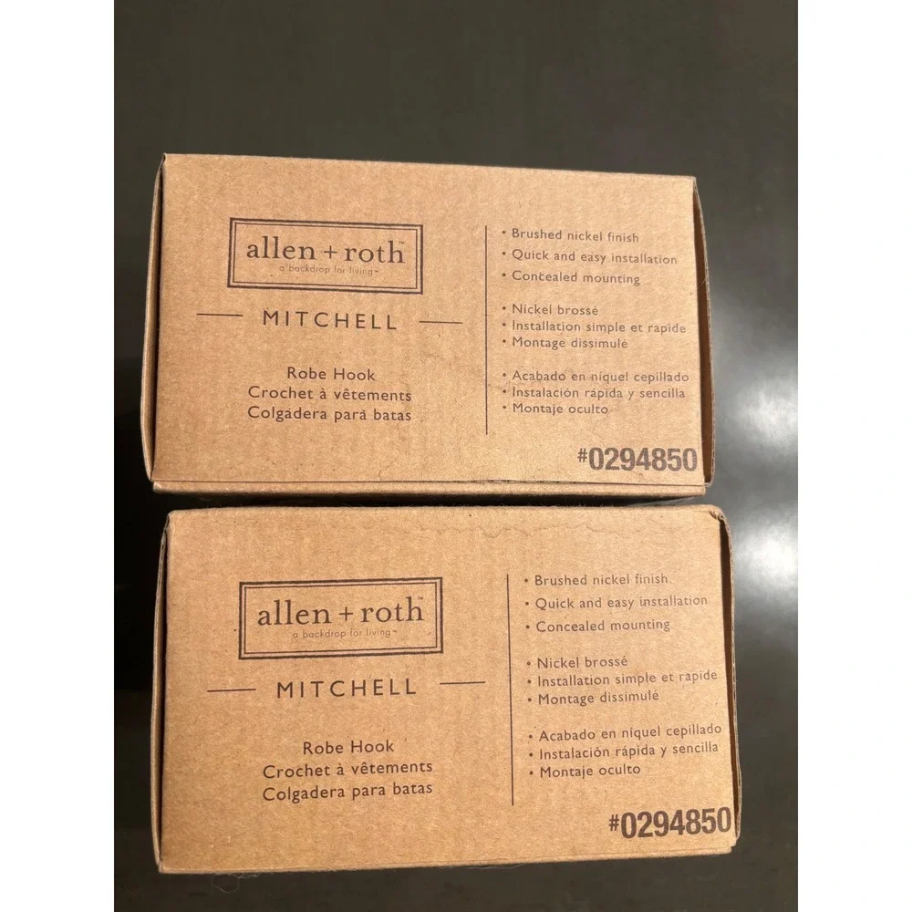 Allen + Roth Mitchell Robe Hook Brushed Nickel Set of 2 0294850